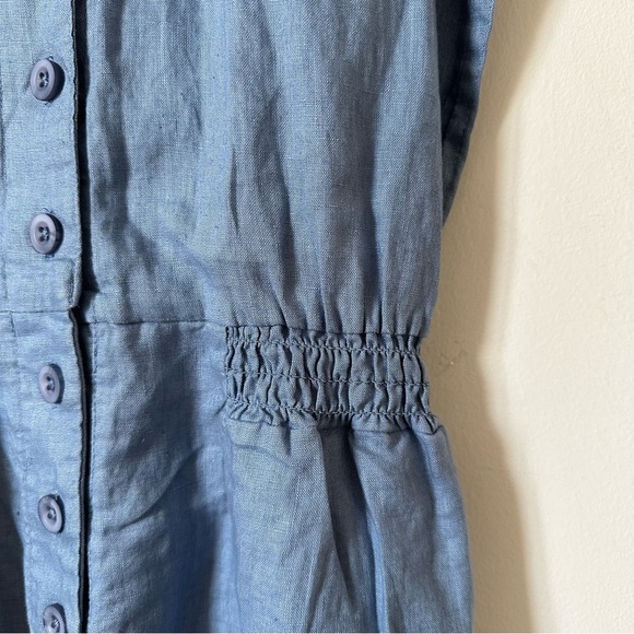 Saks Fifth Avenue Linen Chambray Sleeveless Blue Romper Size M - Picture 7 of 9
